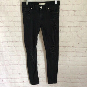 Levi’s 710 Super Skinny Black Distressed Denim Jeans - Size 12